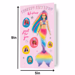 Barbie Mermaid 'Sparkly' Birthday Card