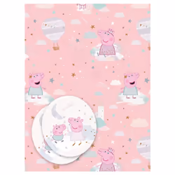 Peppa Pig 2 Sheets Of Gift Wrap And 2 Gift Tags