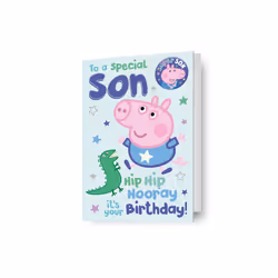 Peppa Pig 'Son' Birthday Card With Badge