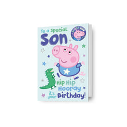 Peppa Pig 'Son' Birthday Card With Badge