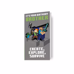 Minecraft 'Brother' Birthday Card