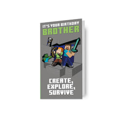 Minecraft 'Brother' Birthday Card