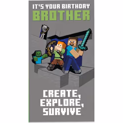 Minecraft 'Brother' Birthday Card
