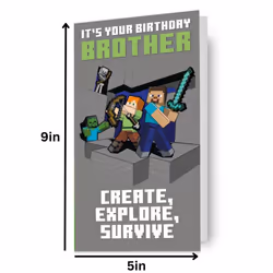 Minecraft 'Brother' Birthday Card