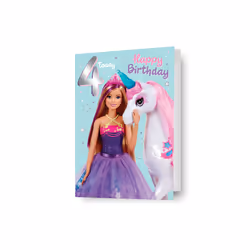 Barbie Age 4 Birthday Card