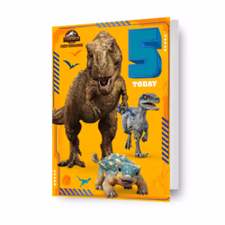 Jurassic World Age 5 Birthday Card