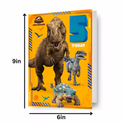Jurassic World Age 5 Birthday Card