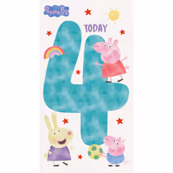 Peppa Pig Age 4 Birthday Card