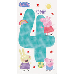 Peppa Pig Age 4 Birthday Card