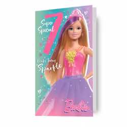 Barbie Age 7 Birthday Card