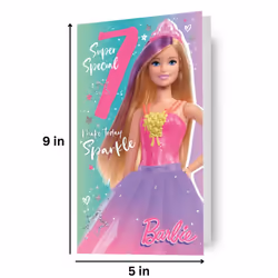 Barbie Age 7 Birthday Card