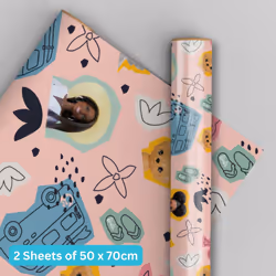 Barbie Birthday Wrapping Paper, 2 Sheets & 2 Tags, Kids Gift Wrap