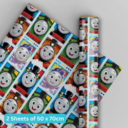 Birthday Wrapping Paper, Thomas Gift Wrap, 2 Sheets & 2 Tags