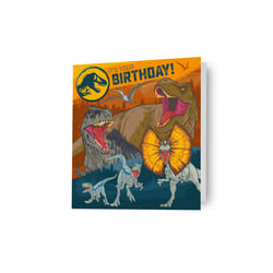 Jurassic World Birthday Badged Dinosaur Card