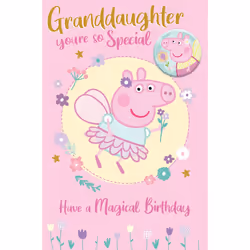 Peppa Pig Badge Granddaughter Birthday Card