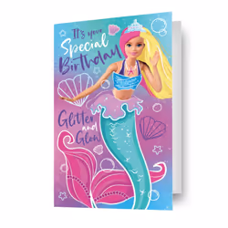 Barbie Mermaid 'Glitter And Glow' Birthday Card