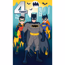 Warner Bros Justice League Age 4 Birthday Card