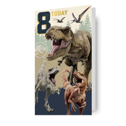Jurassic World Age 8 Birthday Card