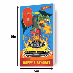 HOT WHEELS AGE 6 BIRTHDAY CARD