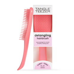 Tangle Teezer Ultimate Detangler Naturally Curly Hair Brush  Dry & Wet Hairbrush  Reduces Frizz & Breakage  for 3C to 4C Curly Hair Types  Pink Salmon