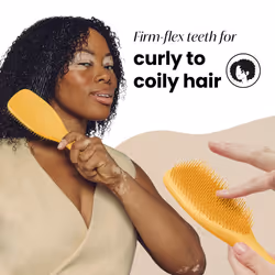 Tangle Teezer Ultimate Detangler Hair Brush  Dry & Wet Hairbrush  Reduces Frizz & Breakage  for Curly to Coily  3C to 4C Hair Types  Large  Yellow Daf - Additional view 2