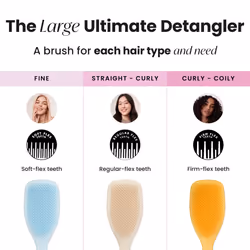 Large Fine and Fragile Ultimate Detangler Hairbrush for Coloured, Fine & Thin Hair - Two-Tiered Soft Flex Teeth Reduce Breakage & Pulling - Gentle on - Additional view 7