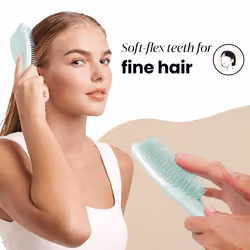 Tangle Teezer Fine & Fragile Ultimate Detangler Brush  Dry & Wet Hair Brush to Detangle & Reduce Breakage  Ice Blue