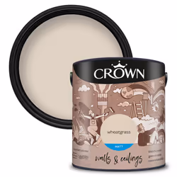 Crown Matt Paint Emulsion Walls & Ceilings 2.5L - Wheatgrass
