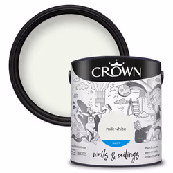 Crown Matt Paint Emulsion Walls & Ceilings 2.5L - Milk White