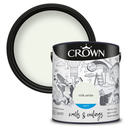 Crown Matt Paint Emulsion Walls & Ceilings 2.5L - Milk White