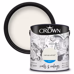 Crown Matt Paint Emulsion Walls & Ceilings 2.5L - Canvas White