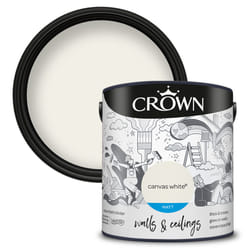 Crown Matt Paint Emulsion Walls & Ceilings 2.5L - Canvas White