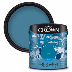Crown Matt Paint Emulsion Walls & Ceilings 2.5L - Teal