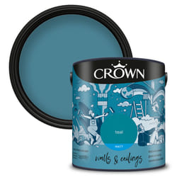 Crown Matt Paint Emulsion Walls & Ceilings 2.5L - Teal