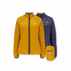 Polar Womens Packable Reversible Down Jacket - UK 8, Navy Mustard