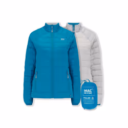 Polar Womens Packable Reversible Down Jacket - UK 8, Petrol Soft Grey
