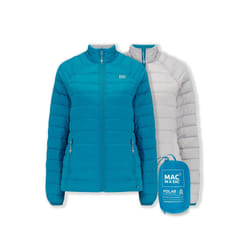 Polar Womens Packable Reversible Down Jacket - UK 8, Petrol Soft Grey