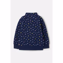 Ava Kids Full Zip Top - 7-8 Yrs, Navy Star Print