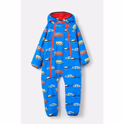 Jamie Puddle Kids Printed Waterproof Rain Suit - 3-4 Yrs, Transport Print