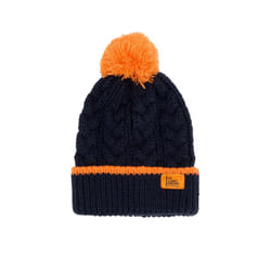 Bobbie Kids Bobble Hat - 5-10 Yrs, Navy Orange
