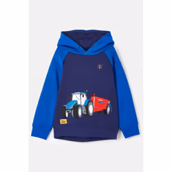 Jack Kids Hoodie - 1-2 Yrs, Blue Tractor Slurry
