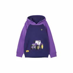 Jill Kids Hoodie - 3-4 Yrs, Purple Tractor Appliqué