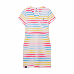 Lena Womens Dress - UK 16, Pink Sky Blue Stripe