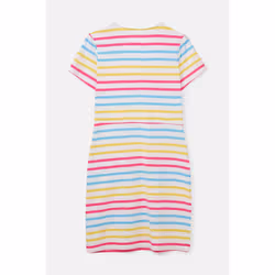 Lena Womens Dress - UK 16, Pink Sky Blue Stripe