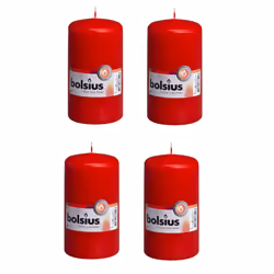 4x Red Pillar Candles Unscented Church Altar Candle 13cm x 6.8cm