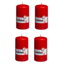 4x Red Pillar Candles Unscented Church Altar Candle 13cm x 6.8cm
