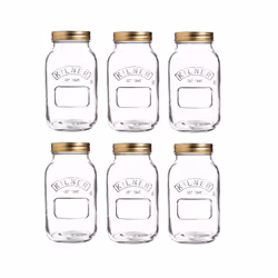 6x Kilner 1L Screw Top Preserve Jars Food Storage Jams Pickles Chutney
