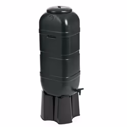 Slimline Water Butt & Stand 100L Black Space Saving & Filler