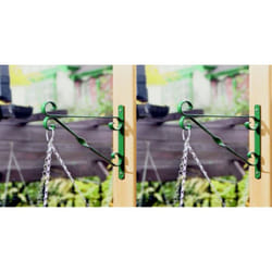 2 Green Hanging Basket Brackets 16 Inch 40cm Metal Flower Basket Hook