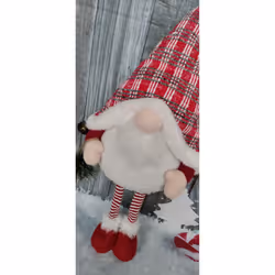Red Light Up Christmas Gnome Standing Decoration With Bells 68cm